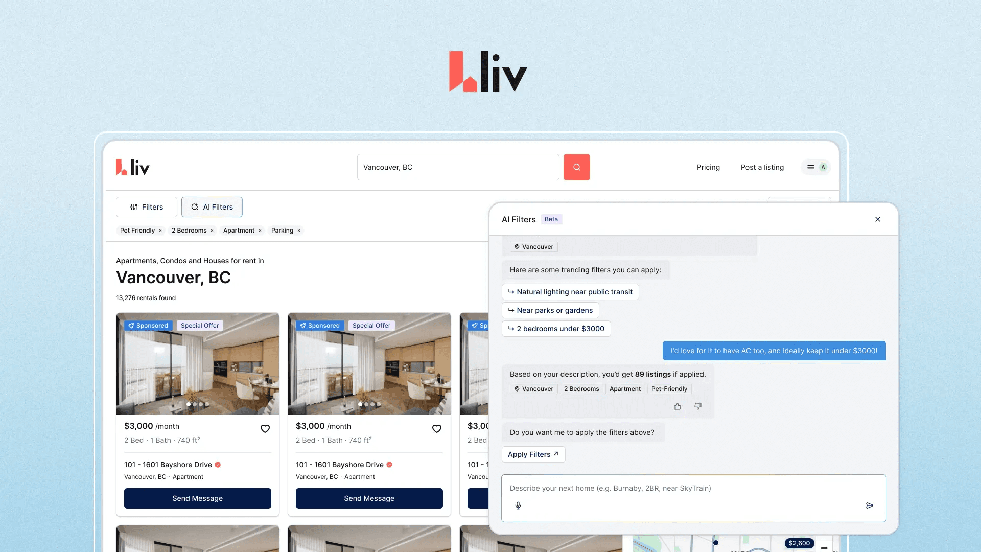 Reimagining rental search with AI-assisted filters
